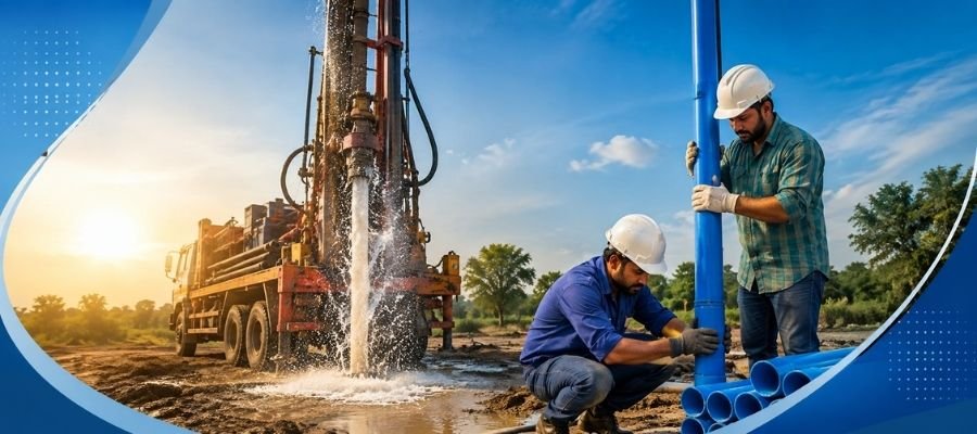 Borewell Drilling & Installation Services in Gandhinagar Borewell drilling machine in Gandhinagar by Podar Borewell